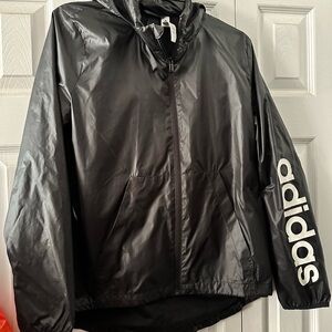 Adidas Black Windbreaker Jacket  size M 12-14